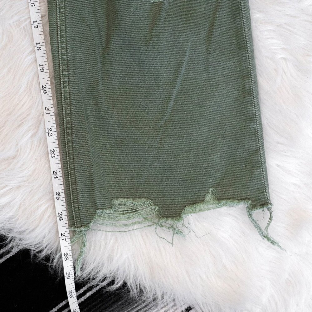 VERVET BY FLYING MONKEY Olive Green Flare Wide Leg Jeans - Picture 7 of 11